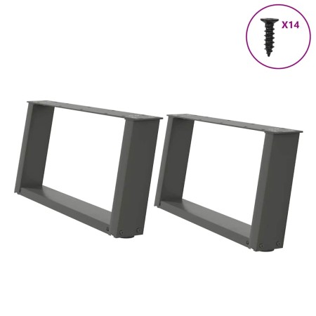 Patas para mesa de centro en forma de U (2 unidades), antracita, 70 x (30-31) cm, acero en Patas para mesas | Comprar online en 