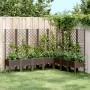 Jardinera con enrejado PP marrón 200x160x142 cm
