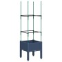 Jardinera con enrejado PP azul gris 40x40x142,5 cm