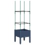 Jardinera con enrejado PP azul gris 40x40x142,5 cm
