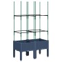 Jardinera con enrejado PP azul gris 80x40x142,5 cm