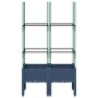 Jardinera con enrejado PP azul gris 80x40x142,5 cm