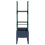 Jardinera con enrejado PP azul gris 80x40x142,5 cm