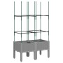 Jardinera con enrejado PP gris claro 80x40x142,5 cm