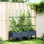 Jardinera con enrejado PP azul gris 120x40x142,5 cm
