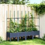 Jardinera con enrejado PP azul gris 160x40x142,5 cm