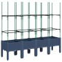 Jardinera con enrejado PP azul gris 160x40x142,5 cm