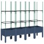 Jardinera con enrejado PP azul gris 160x40x142,5 cm