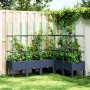 Jardinera con enrejado PP azul gris 160x120x142,5 cm