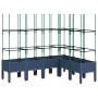 Jardinera con enrejado PP azul gris 160x120x142,5 cm