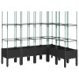 Jardinera con enrejado PP negro 160x120x142,5 cm