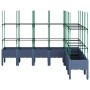 Jardinera con enrejado PP azul gris 200x160x142,5 cm