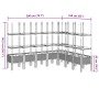 Jardinera con enrejado PP gris claro 200x160x142,5 cm