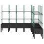 Jardinera con enrejado PP negro 200x160x142,5 cm
