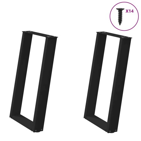 Patas para mesa de comedor en forma de U (2 unidades), color negro, 60 x 72-73 cm, acero en Patas para mesas | Comprar online en