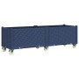 Jardinera con ruedas PP azul gris 160x50x54 cm