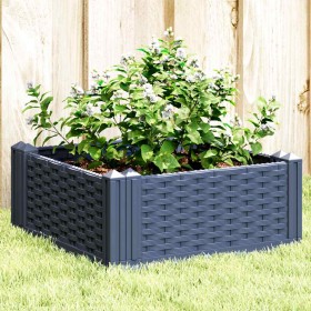 Jardinera con clavijas PP azul gris 42,5x42,5x28,5 cm
