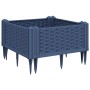 Jardinera con clavijas PP azul gris 42,5x42,5x28,5 cm