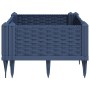 Jardinera con clavijas PP azul gris 42,5x42,5x28,5 cm
