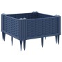 Jardinera con clavijas PP azul gris 42,5x42,5x28,5 cm