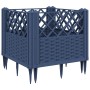 Jardinera con clavijas PP azul gris 43,5x43,5x43,5 cm