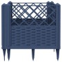Jardinera con clavijas PP azul gris 43,5x43,5x43,5 cm
