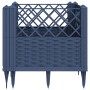 Jardinera con clavijas PP azul gris 43,5x43,5x43,5 cm