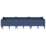 Jardinera con clavijas PP azul gris 125x40x28,5 cm