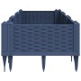 Jardinera con clavijas PP azul gris 125x40x28,5 cm