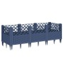 Jardinera con clavijas PP azul gris 123,5x43,5x43,5 cm