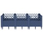 Jardinera con clavijas PP azul gris 123,5x43,5x43,5 cm