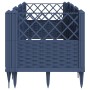 Jardinera con clavijas PP azul gris 123,5x43,5x43,5 cm