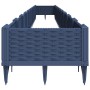 Jardinera con clavijas PP azul gris 362,5x42,5x28,5 cm
