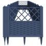 Jardinera con clavijas PP azul gris 363,5x43,5x43,5 cm