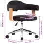 Silla de comedor giratoria madera curvada cuero sintético negro