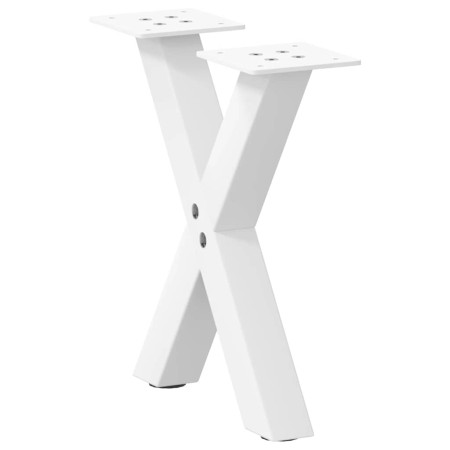 Patas para mesa de centro en forma de X (2 unidades), color blanco, 30 x (30-31) cm, acero en Patas para mesas | Comprar online 