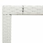 Mesa de jardín superficie de vidrio ratán PE blanco 190x90x75cm