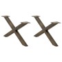 Patas para mesa de centro en forma de X (2 unidades), acero natural, 70 x (30-31) cm. en Patas para mesas | Comprar online en Fo
