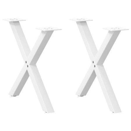 Patas para mesa de centro en forma de X (2 unidades), color blanco, 60 x (42-43) cm, acero en Patas para mesas | Comprar online 