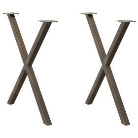 Patas para mesa de comedor en forma de X (2 unidades, acero