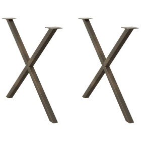 Patas para mesa de comedor en forma de X (2 unidades, acero