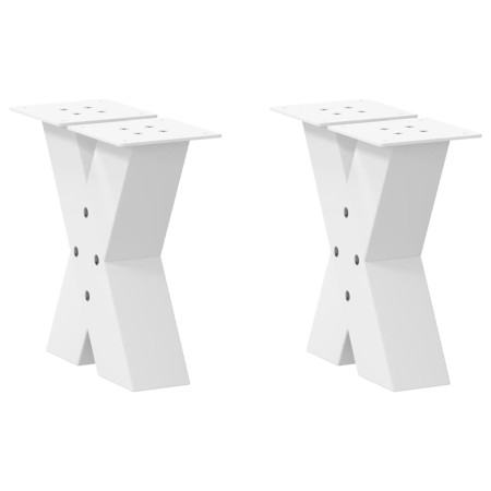 Patas para mesa de centro en forma de X (2 unidades), color blanco, 40 x (30-31) cm, acero en Patas para mesas | Comprar online 