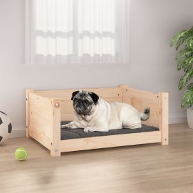 Cama para perros madera maciza de pino 65,5x50,5x28 cm