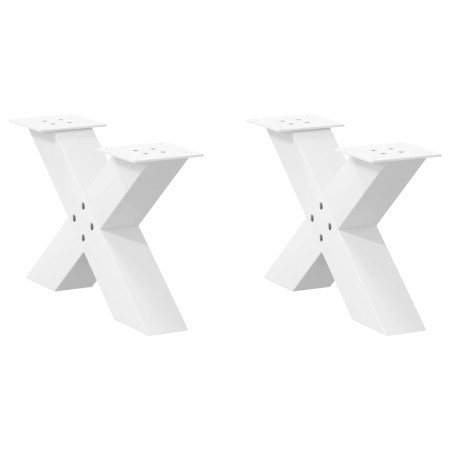 Patas para mesa de centro en forma de X (2 unidades), color blanco, 60 x (30-31) cm, acero en Patas para mesas | Comprar online 