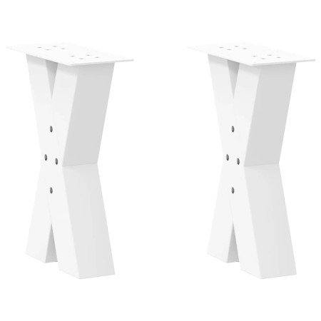 Patas para mesa de centro en forma de X (2 unidades), color blanco, 38 x (42-43) cm, acero en Patas para mesas | Comprar online 