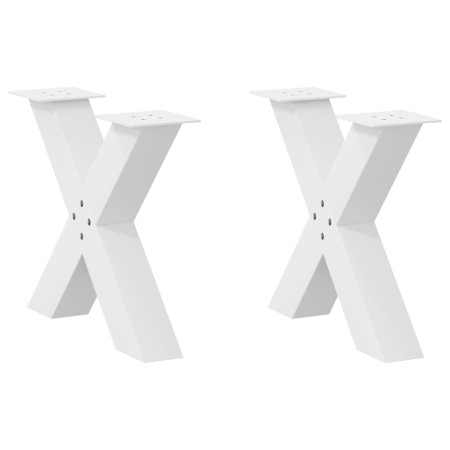 Patas para mesa de centro en forma de X (2 unidades), color blanco, 50 x (42-43) cm, acero en Patas para mesas | Comprar online 