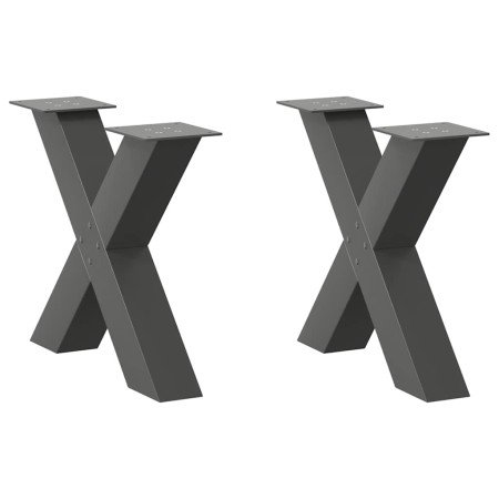 Patas para mesa de centro en forma de X (2 unidades), antracita, 60 x (42-43) cm, acero en Patas para mesas | Comprar online en 