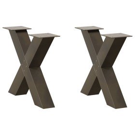 Patas para mesa de centro en forma de X (2 unidades), acero