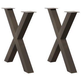Patas para mesa de comedor en forma de X (2 unidades, acero