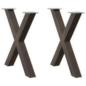 Patas para mesa de comedor en forma de X (2 unidades, acero